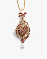 Collana Il Cuore Eoliano® Fiocco Barocco Rosso Rubino - immagine 2