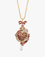 Collana Il Cuore Eoliano® Fiocco Barocco Rosso Rubino