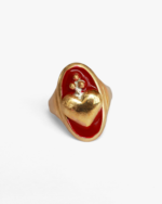 Anello Il Cuore Eoliano® Smalto Rosso - Pezzo unico