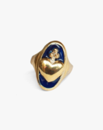 Anello Il Cuore Eoliano® Smalto Blu - Pezzo unico