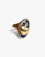 Anello Il Cuore Eoliano® Smalto Blu - Pezzo unico - immagine 2
