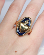 Anello Il Cuore Eoliano® Smalto Blu - Pezzo unico - immagine 3