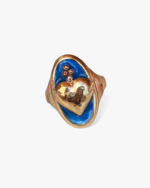 Anello Il Cuore Eoliano® Smalto Blu Oltremare - Pezzo unico
